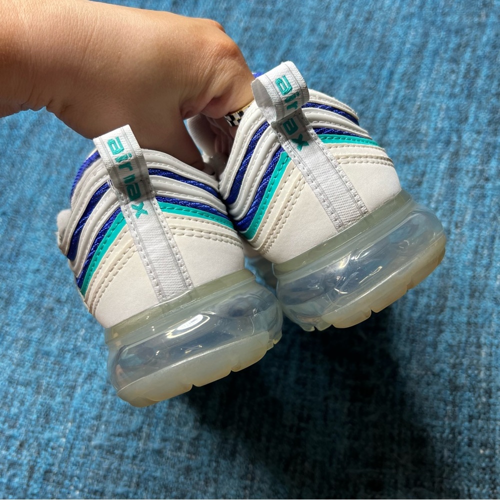 Nike Air VaporMax 97 GS Sneakers White Indigo Burst Hyper Jade Youth 5.5/Women 7 - Picture 7 of 9
